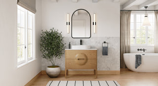 The Ethel Bathroom Vanity, Oak, 36", Single Sink, Freestanding