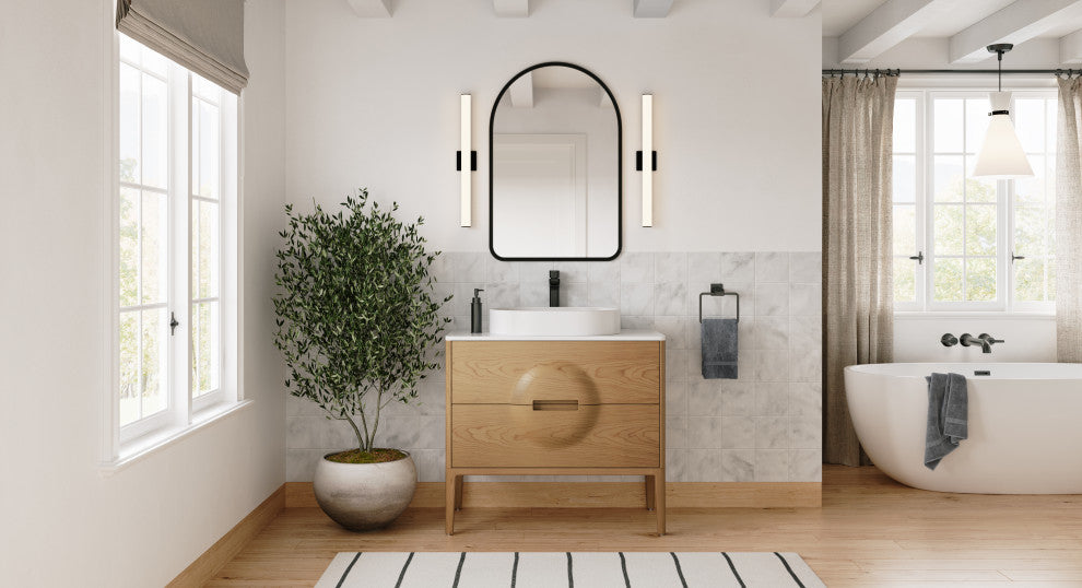 The Ethel Bathroom Vanity, Oak, 36", Single Sink, Freestanding