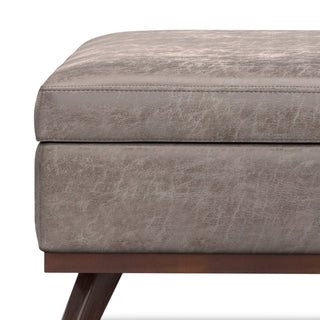 Owen XL Square Coffee Table Storage Ottoman, Distressed Grey Taupe, 41"