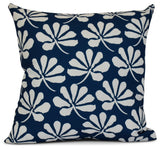 16x16", Floral Outdoor Pillow, Blue