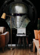 Grey Star Wars Mandalorian Helmet Peel & Stick Wallpaper Mural
