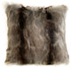 Plutus Brandy Gray Fox Animal Faux Fur Luxury Throw Pillow, 20"x20"