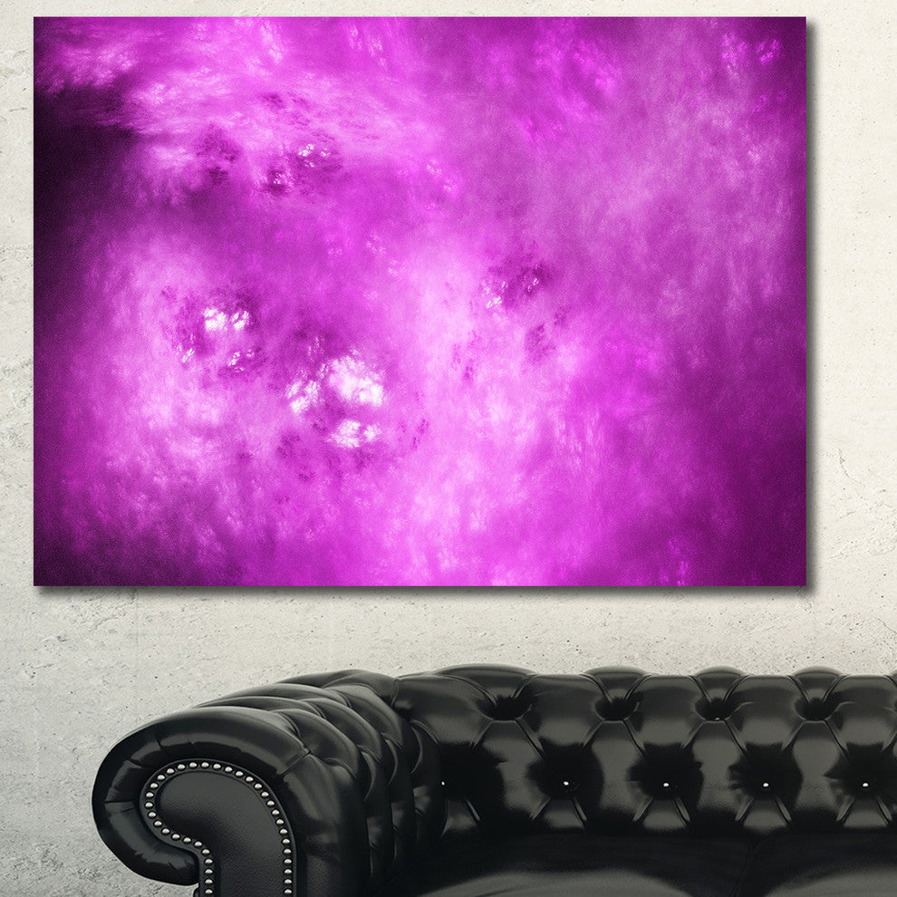 Bright Purple Sky with Stars, Oversized Abstract Canvas Art Print, 60x40