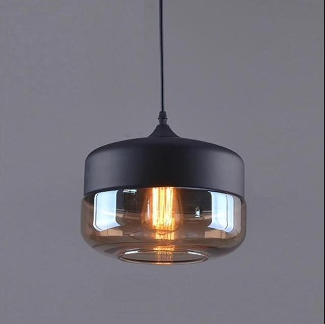 MIRODEMIÂ® Roquebrune-Cap-Martin Loft Chandelier for Kitchen, Black & Amber Aa