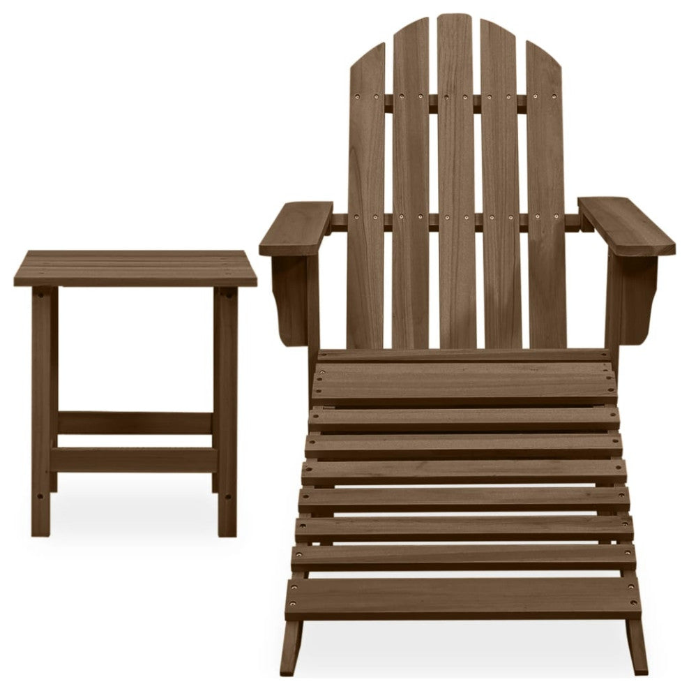 vidaXL Patio Chair Outdoor Chair Dining Chair Wooden Solid Fir Wood Brown