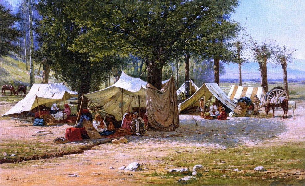 Richard Karlovich Zommer Camp of the Wanderers Gallery Wrapped Canvas Print