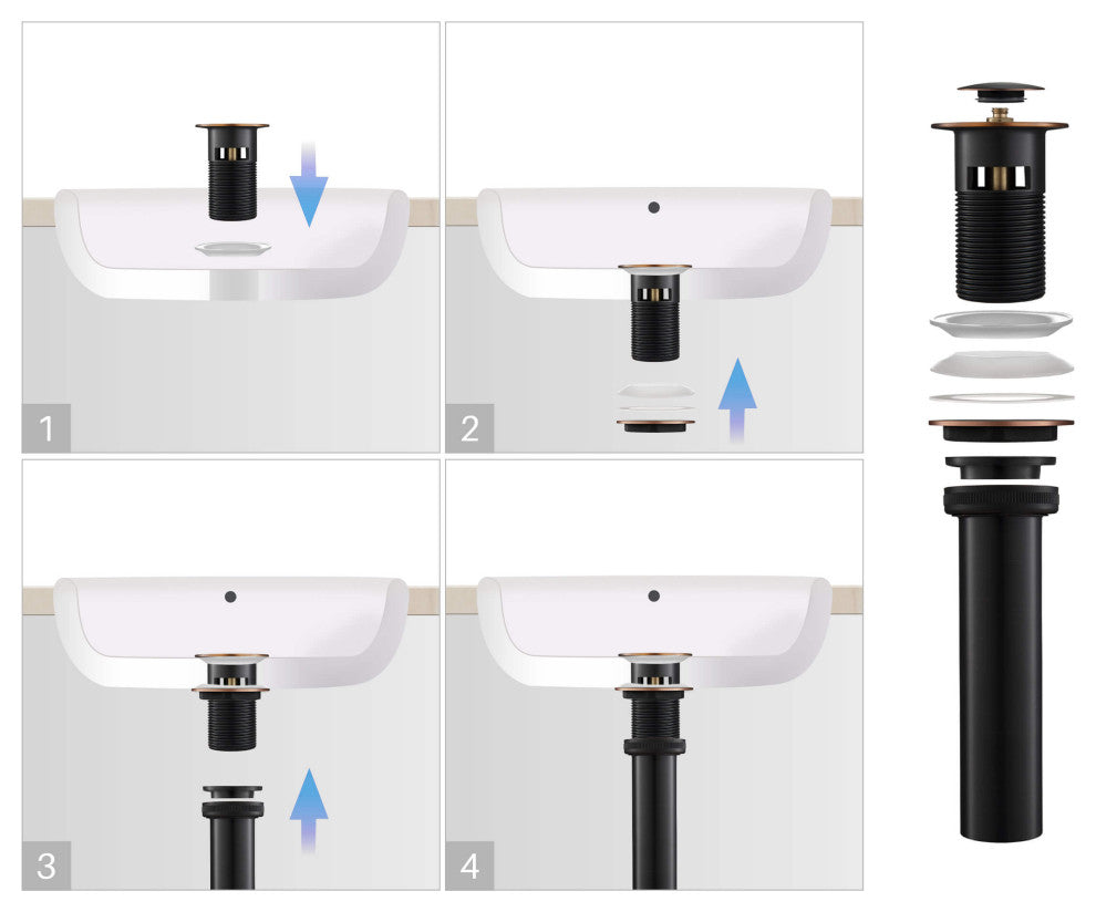 Pop-Up Drain Stopper with Overflow KPW100, Oil Rubbed Bronze