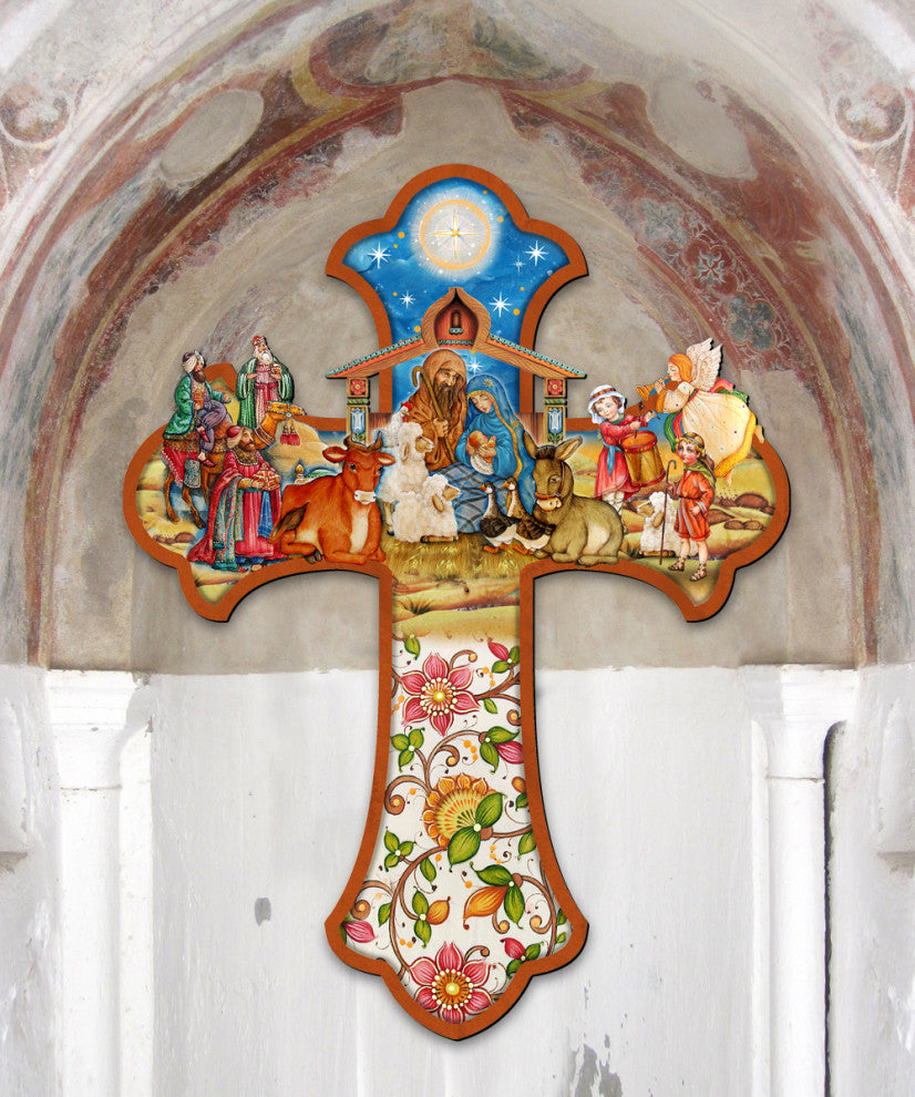 Nativity Wooden Cross