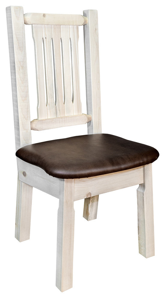 Side Chair, Ready to Finish With Upholstered Seat, Saddle Pattern
