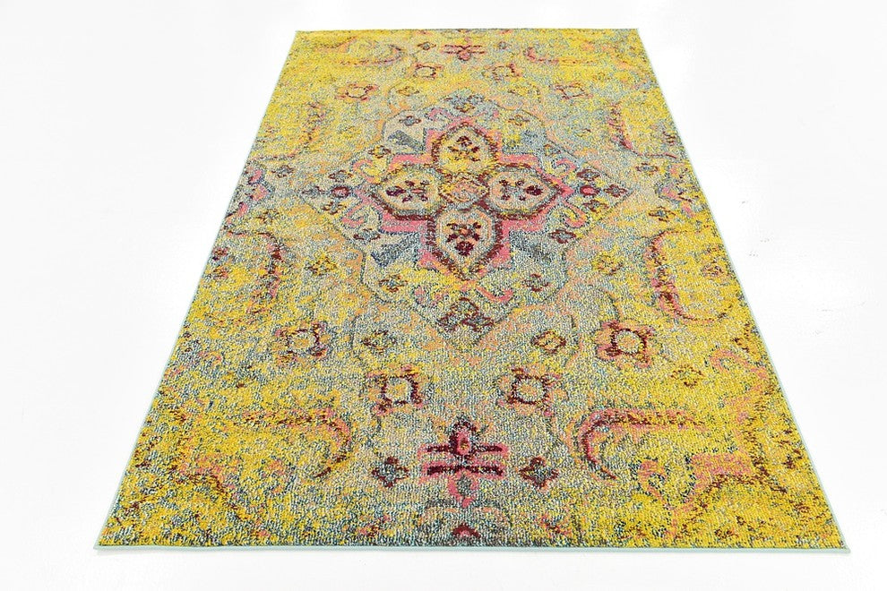 Unique Loom Yellow Van Gogh Vita 5'' 0 x 8'' 0 Area Rug