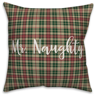 Mr. Nice, Tartan Plaid 18x18 Throw Pillow Cover