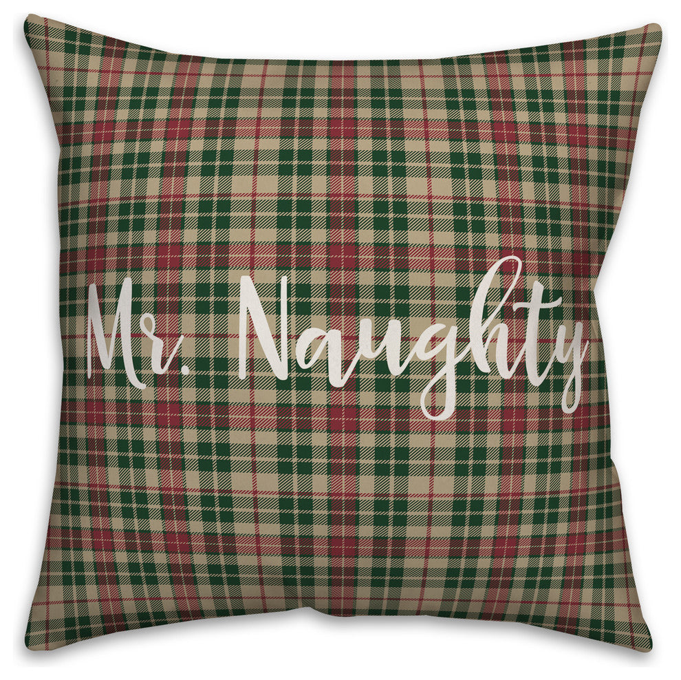 Mr. Nice, Tartan Plaid 18x18 Throw Pillow Cover