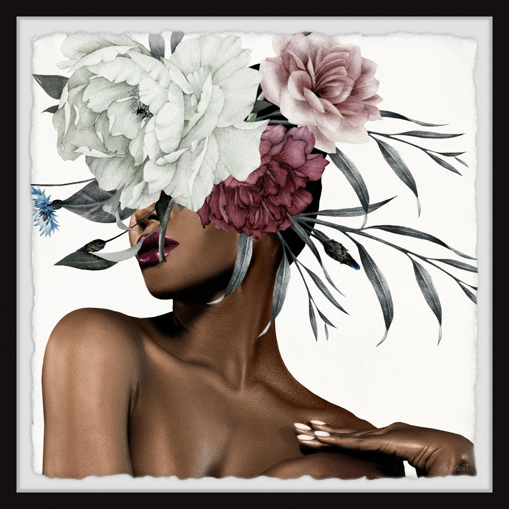 "Take a Flower" Framed Painting Print, 18x18