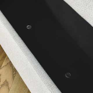 Gewnee Linen Fabric Upholstered Bench with Large Storage Space,Beige, White