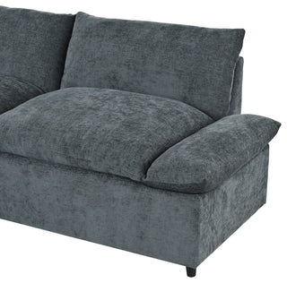 GDF Studio Modern Upholstered Storage Modular Sectional Sofa, Dark Gray