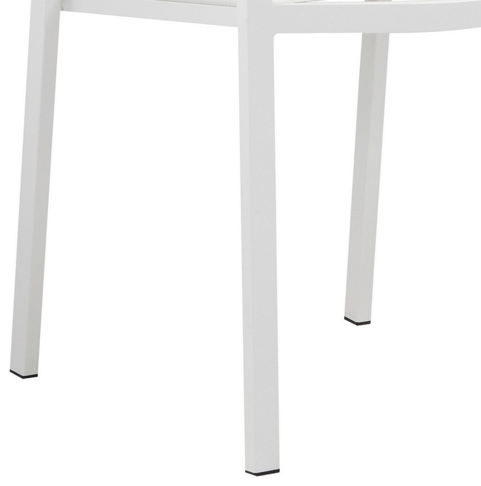 Benzara BM287792 Fifi 21" Set of 6 Dining Chairs, Brown Armrests White Fabric