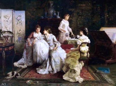 Alexander Rossi Afternoon Tea, Gallery Wrapped Canvas Print, 21"x28"