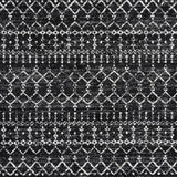 Moroccan HYPE Boho Vintage Diamond Black/Ivory 6' Square Area Rug