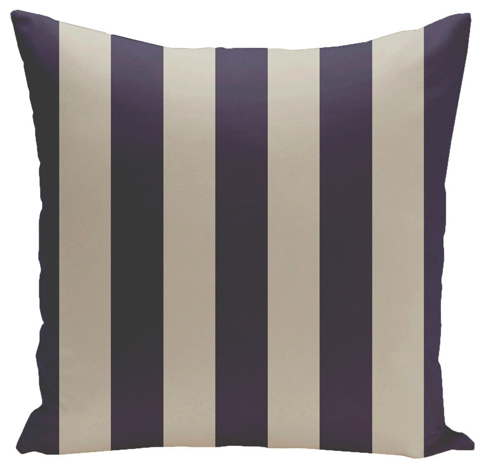 Stripe Decorative Pillow Latte Spring Navy, 26"x26"
