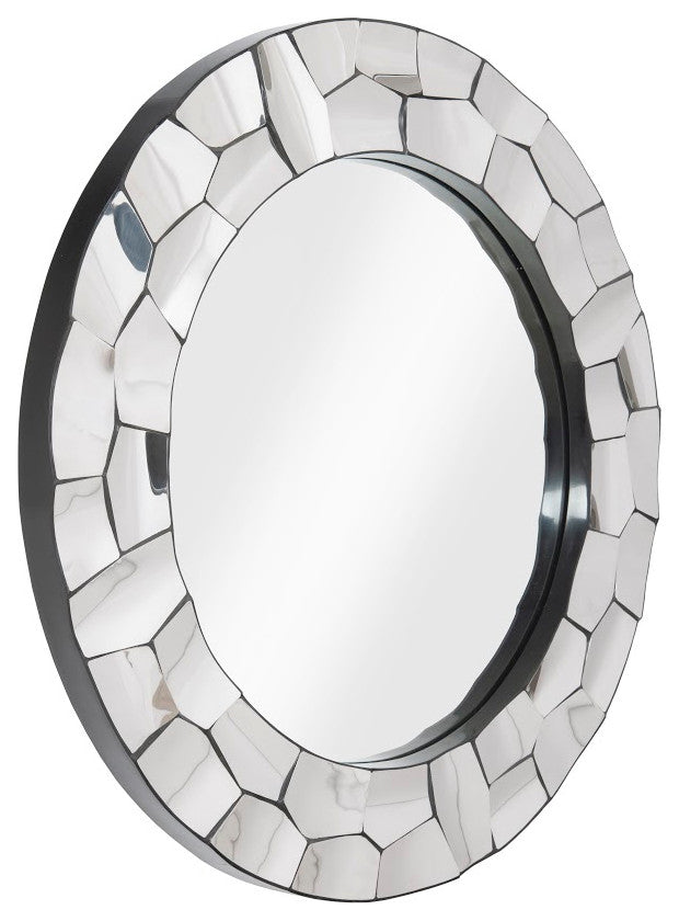 Crazy Cut Mirror, Round, Stainless Steel