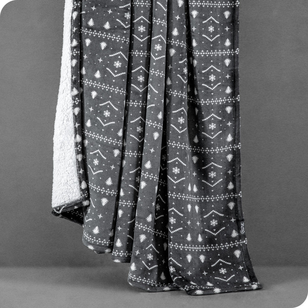 Fleece Sherpa Blanket, Alpine Graphic, Twin/Twin XL