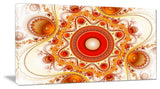 Orange Fractal Pattern with Circles, Oversized Abstract Canvas Art Print, 60x28