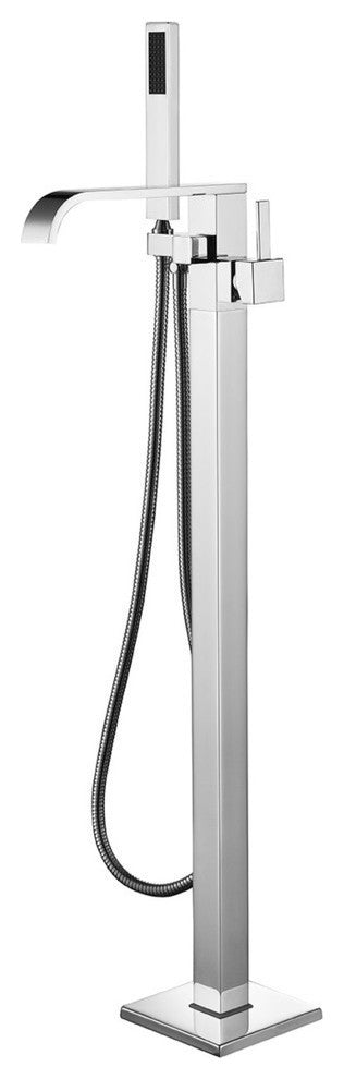 ADM Freestanding Tub Filler Handheld Shower Spray, Chrome Finish, 59" Hose