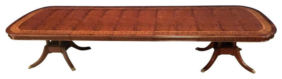 Large Scallop Cornered Mahogany Georgian Dining Table by Leighton Hall