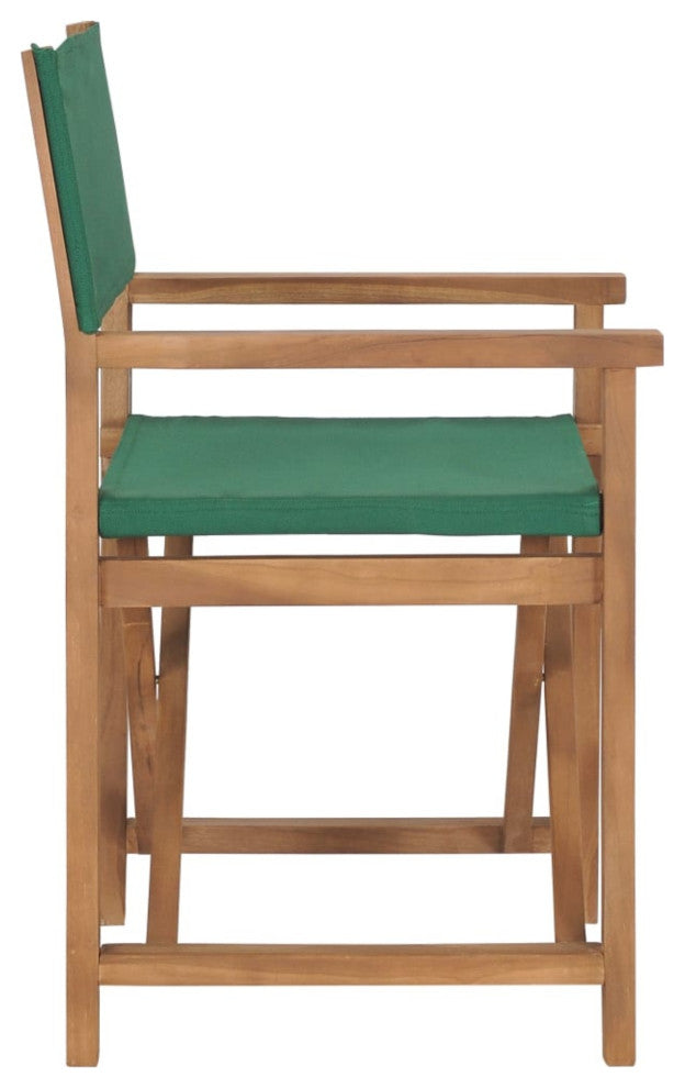 Vidaxl Director's Chair Solid Teak Wood Green