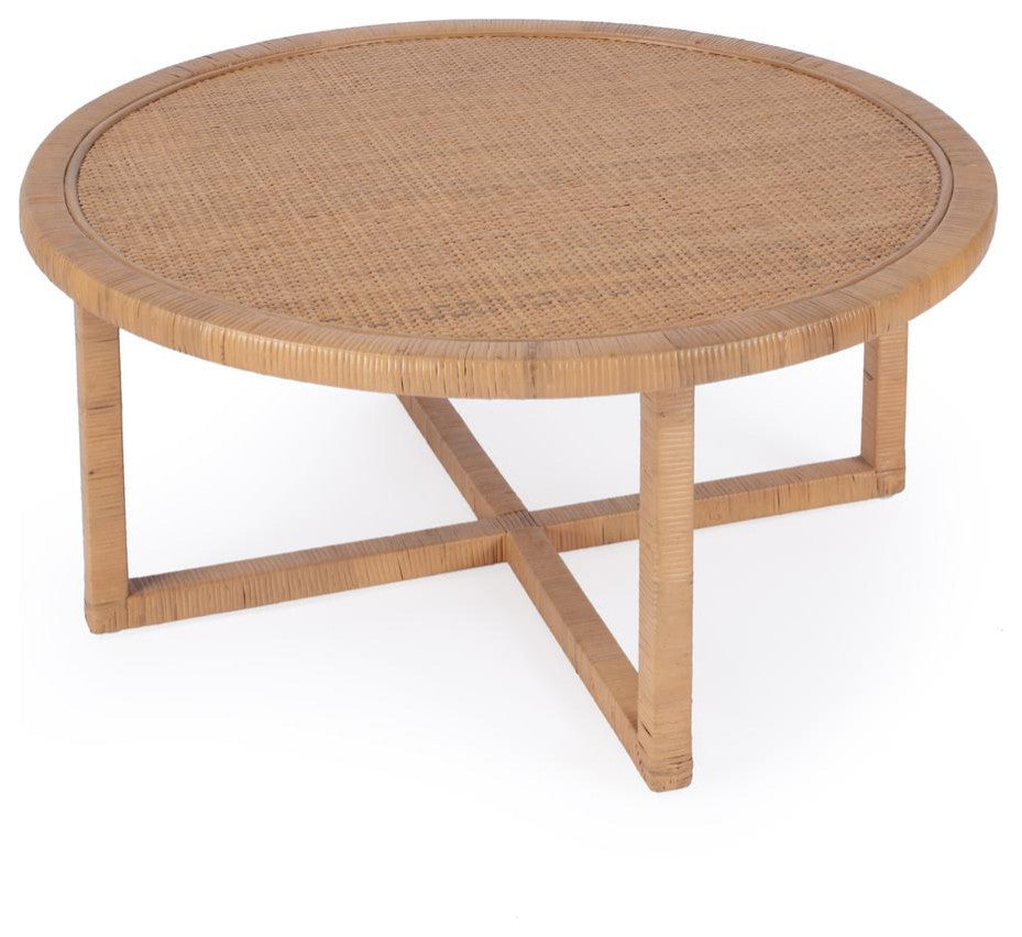 Captiva Round Rattan Coffee Table, Natural