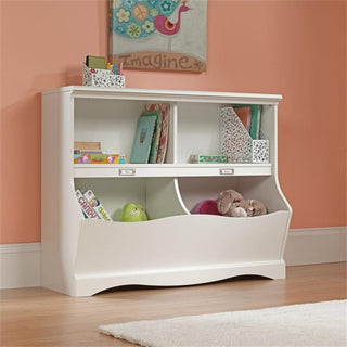 Sauder Pogo Engineered Wood Bookcase/Footboard in Soft White Finish