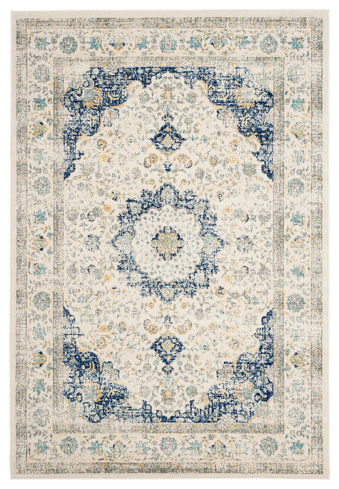 Safavieh Evoke Evk220C Rug, Ivory/Blue, 8'0" X 10'0"
