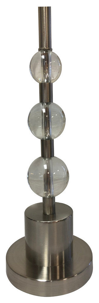 Lamp Bases, Crystal Accents, Matching Harp and Finial, Brush Nickel, Set of 2