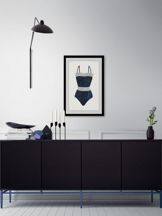"Fancy Monokini" Framed Painting Print, 24"x36"