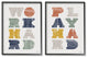 Work Hard Play Hard Phrase Children's Block Typography,2pc, each 16 x 20