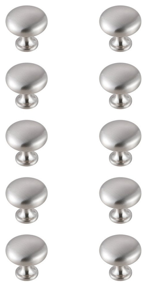KB2002-NK-10PK Cadon 1.2" Mushroom Knob, Set of 10, Brushed Nickel