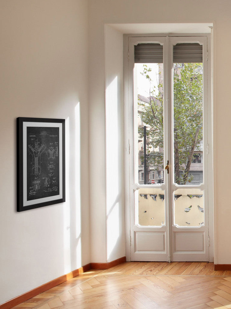 "Zipper 1917 Chalk" Framed Painting Print