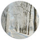 Winter Road In Dense Foggy Forest, Forest Round Wall Art, 23"