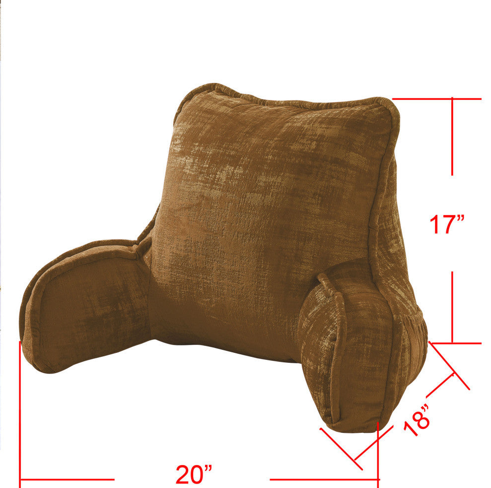 Textured Velvet DIY Bed Rest Cover and Inserts, Tobacco Brown, 20"x18"x17"