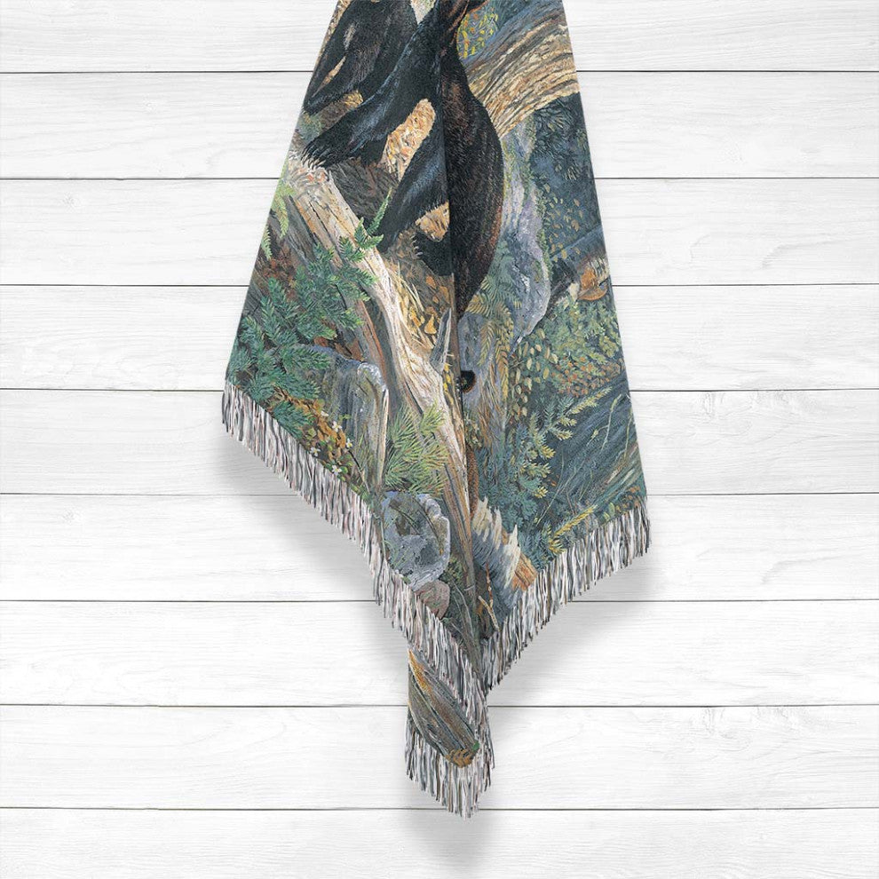 Laural Home Black Bear Family 60" X 80" Woven Throw Blanket