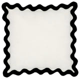 Scalloped Throw Pillow, Black, White