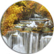 Autumn Huai Mae Kamin Waterfall, Disc Metal Wall Art, 23"
