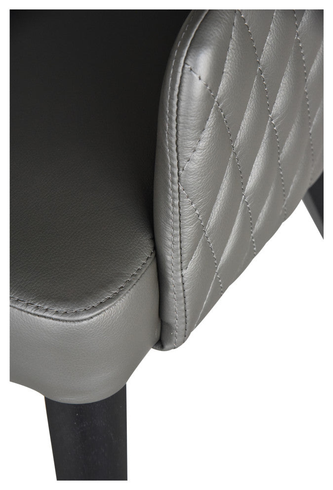 Contemporary Zayden Dining Chair Dark Grey - Grey