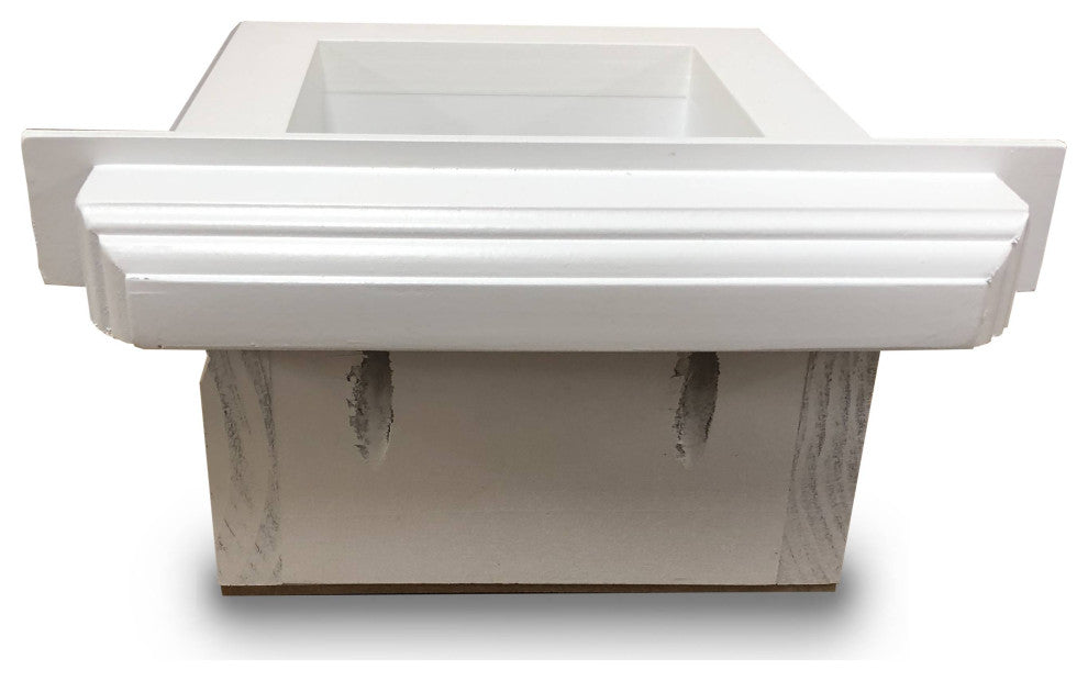 Tampa Recessed Solid Wood Toilet Paper Holder 7 x 8.5, White Enamel