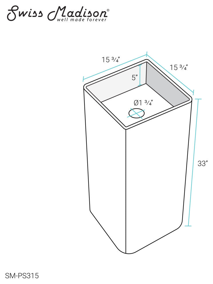 Claire One-Piece Pedestal Sink