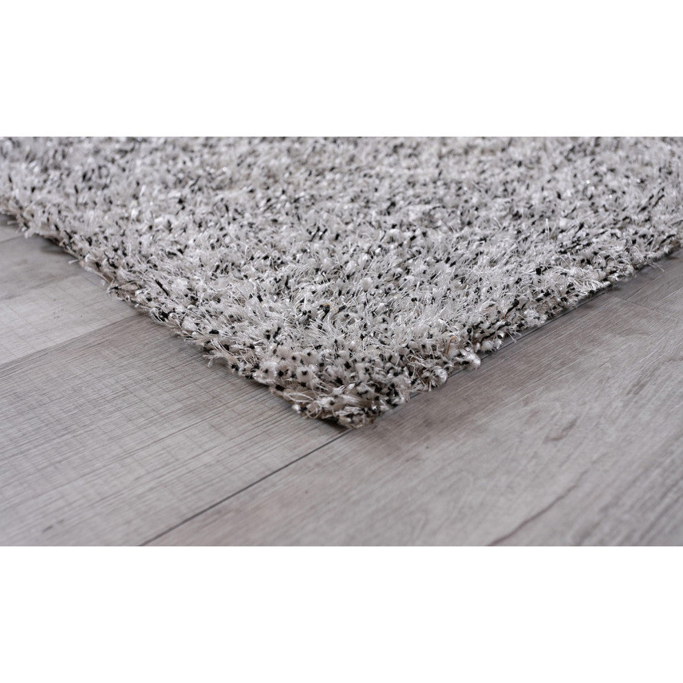 2" x 8" White Textured Modern Runner Rug