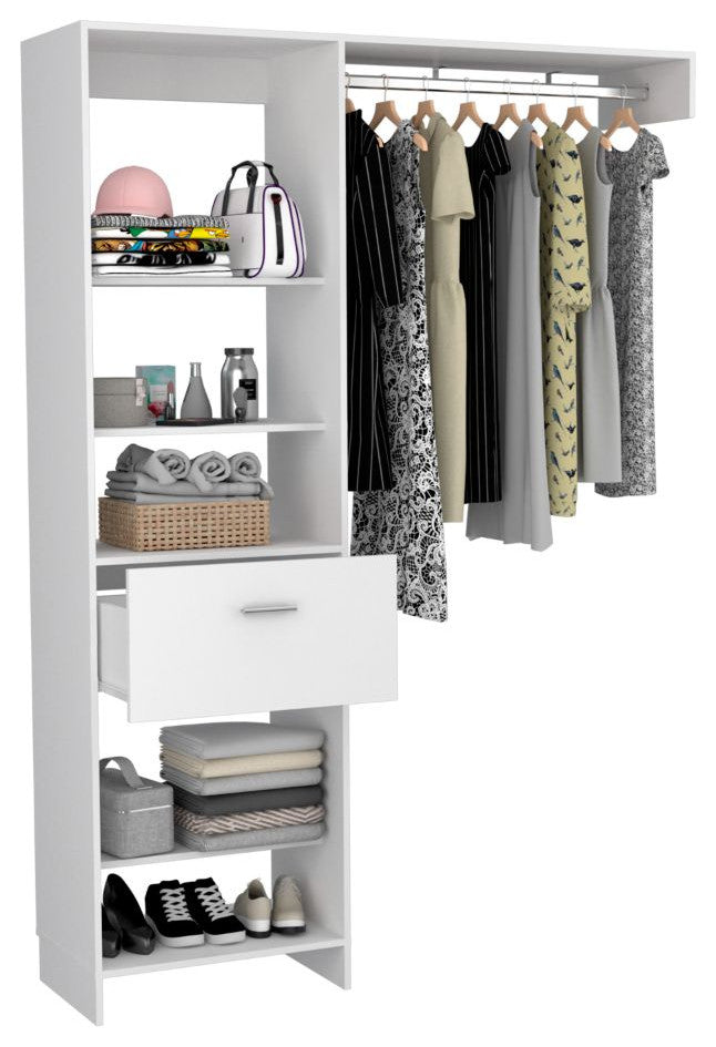 150 Closet System British, Bedroom, White