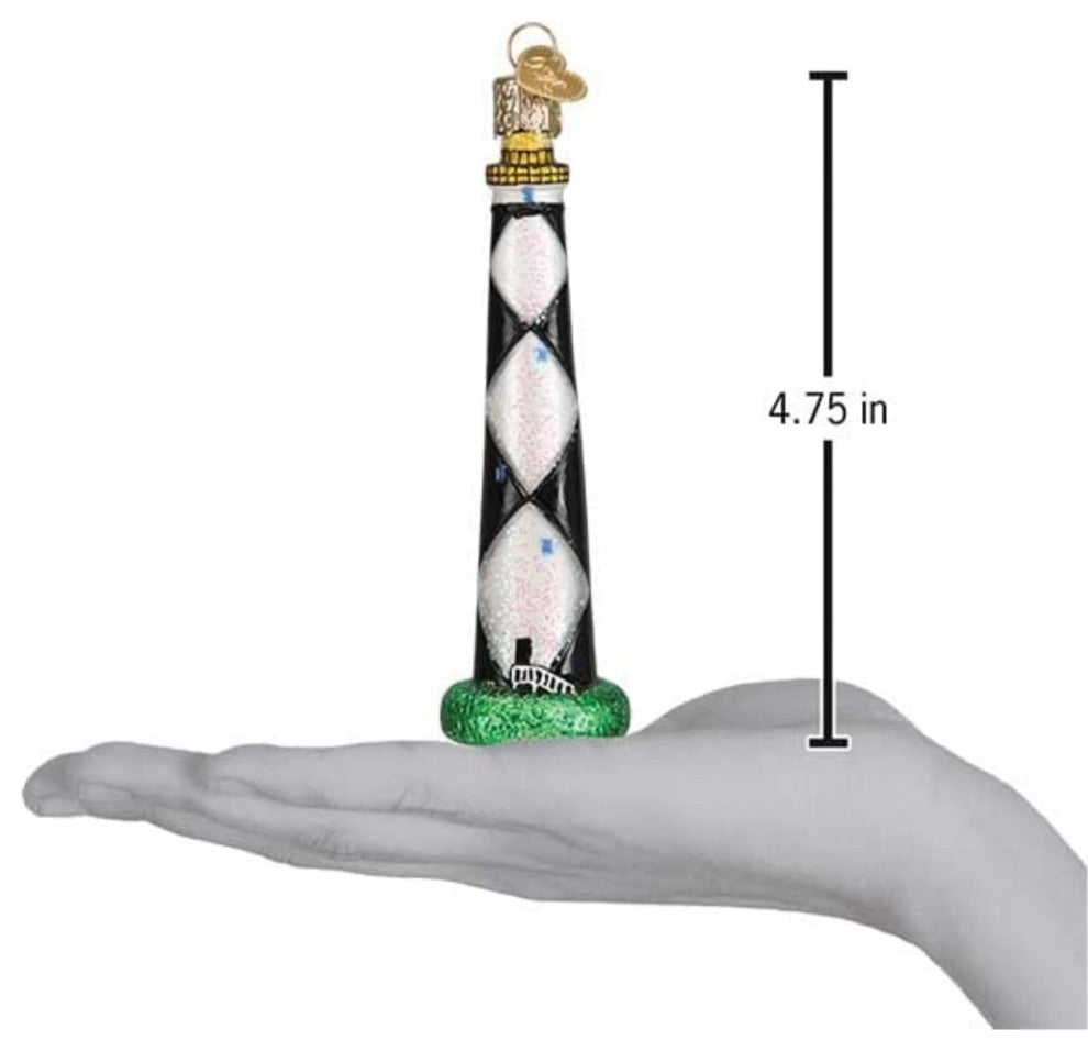 Old World Christmas Cape Lookout Lighthouse Glass Blown Ornament