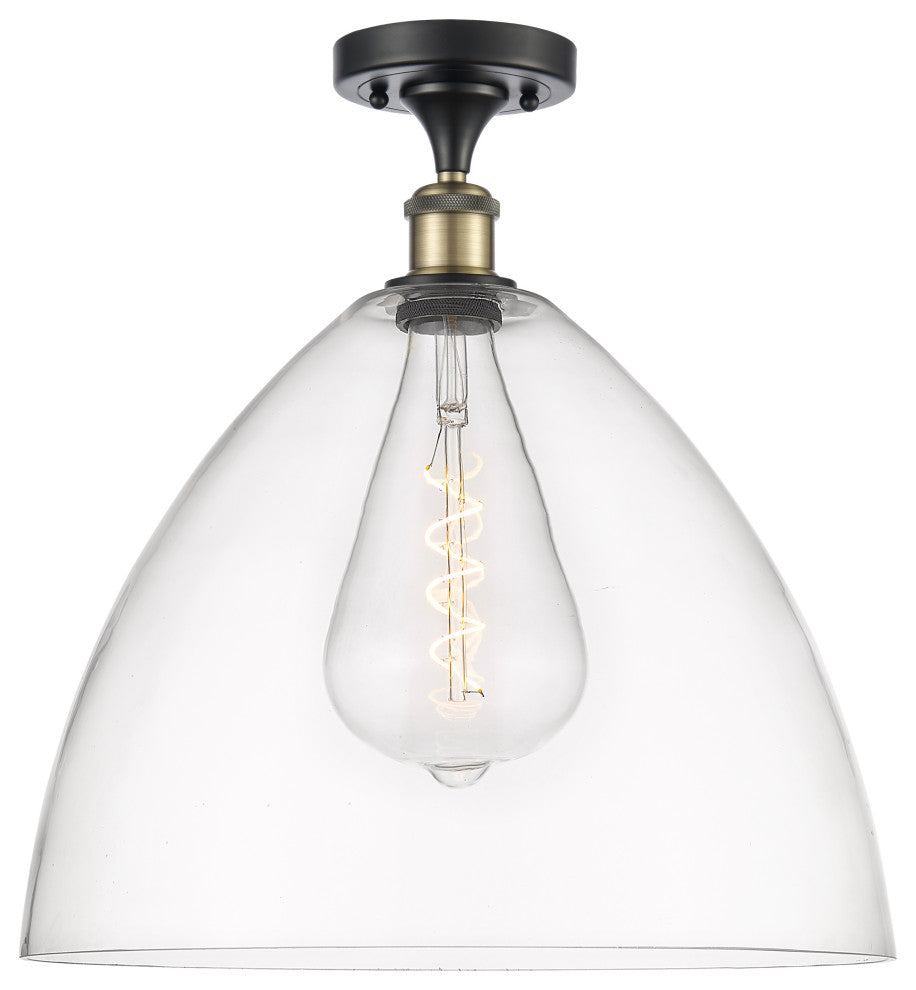 Innovations 516-1C-BAB-GBD-162-LED 1 Light Semi-Flush Mount, Black Antique Brass