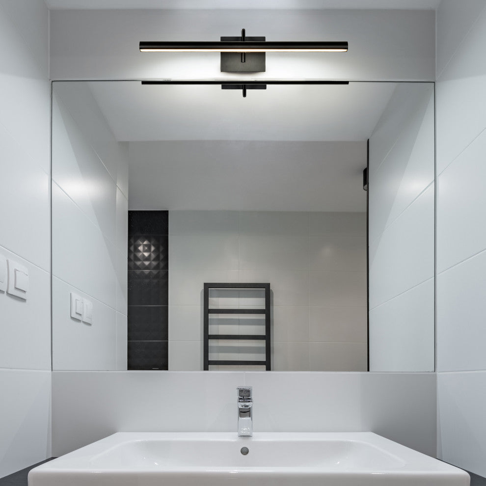 Procyon 24" ETL Certified Integrated LED Bathroom Lighting Fixture, Black